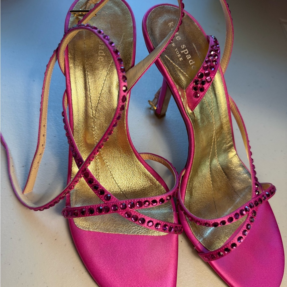 Kate Spade Pink Crystal Embellished Heels